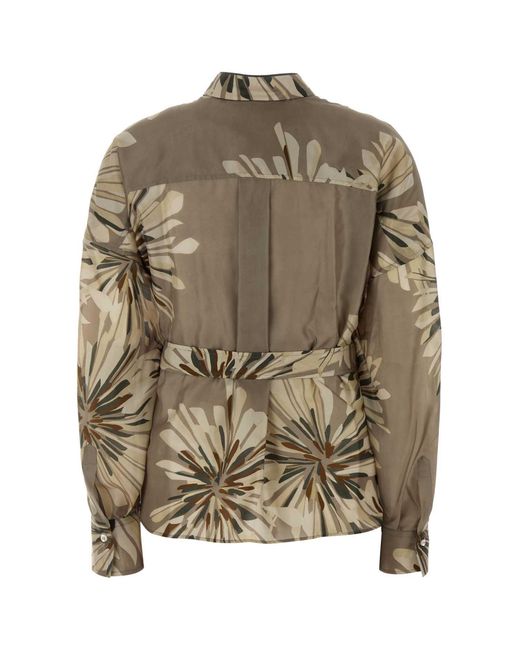 Brunello Cucinelli Green Regular Printed Shirt