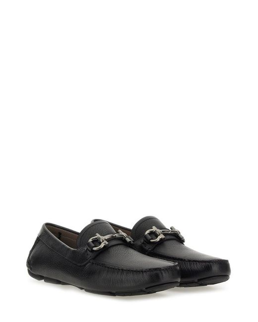 Ferragamo Black Moccasin Gancini