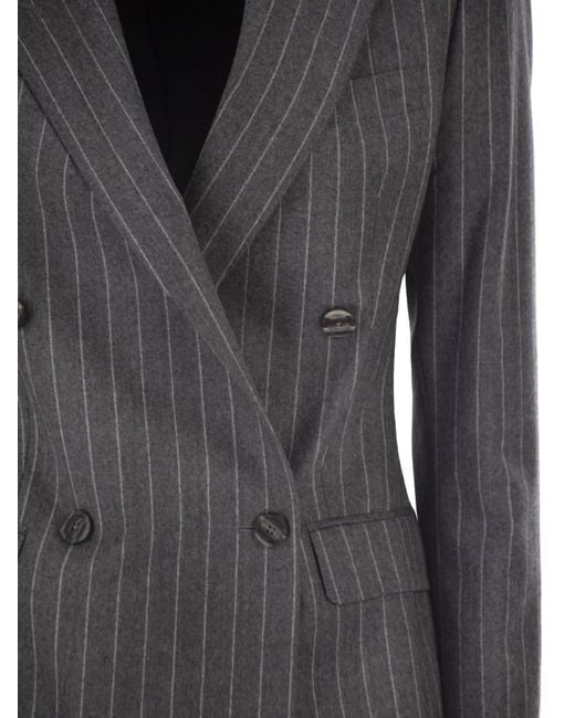 Tagliatore Black Double-Breasted Wool Jacket