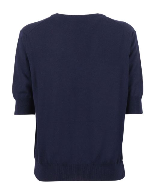 Kangra Cashmere Blue Girocollo .Corta Rasato Regular Fit