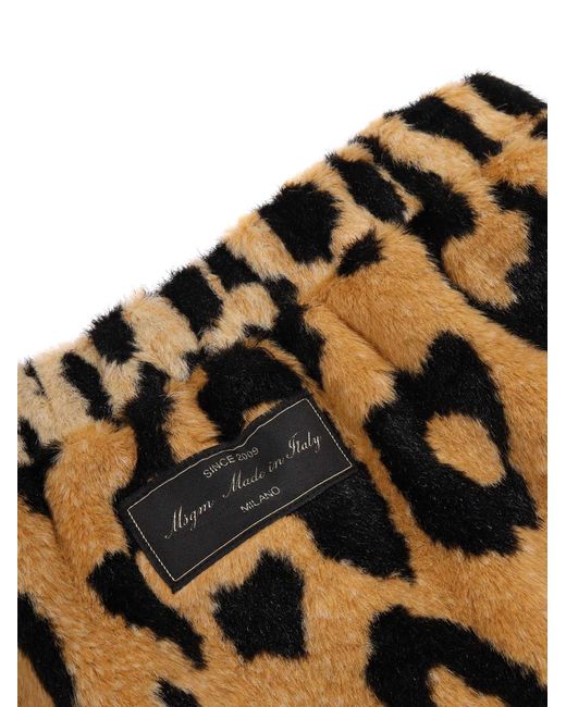 MSGM Natural Fur Animalier Mini Skirt Girl