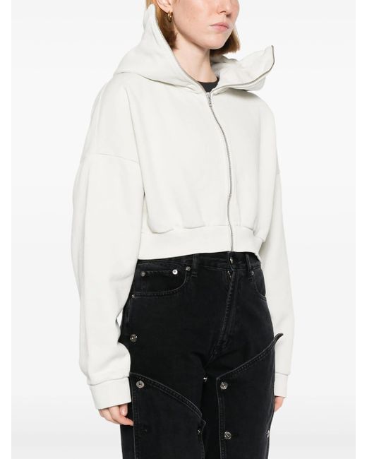 Entire studios White Cropped Full Zip Rice