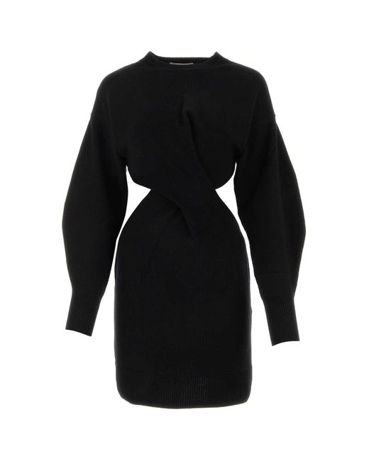 McQueen Black Wool Blend Dress