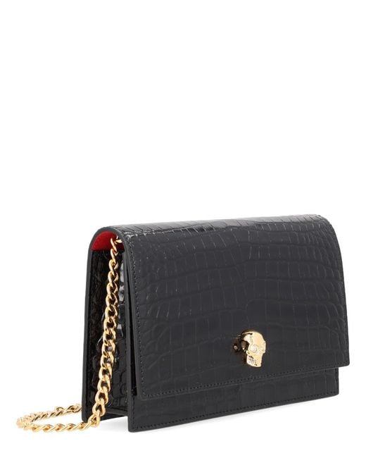 McQueen Black Small "Skull" Bag