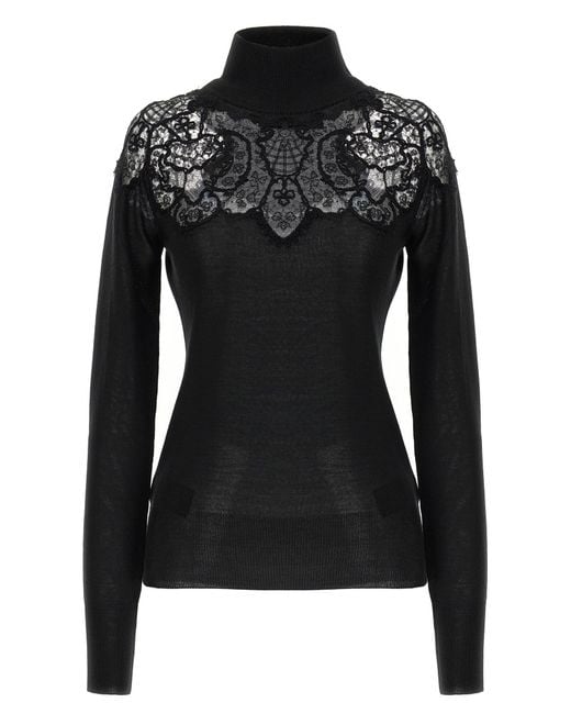 Ermanno Scervino Black Merino Wool Sweater