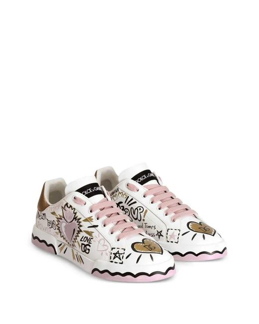 Dolce & Gabbana White Dolce & Gabbana Portofino Sneakers