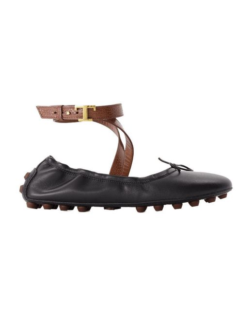 Tod's Brown Ballerinas Gommini