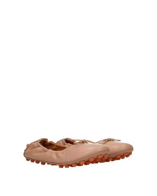 Tod's Pink Ballerinas Leather