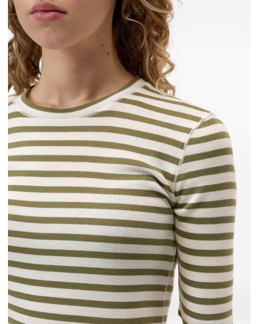 Closed Green Striped Cotton Blend Sweater