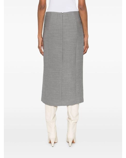 Entire studios Gray Tailored Midi Skirt Warm