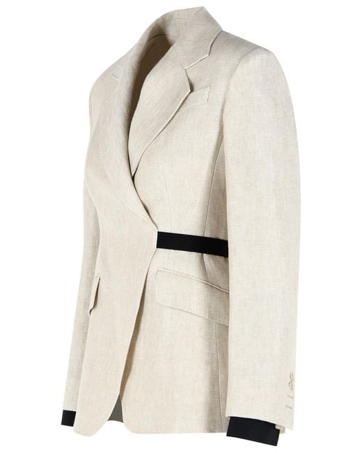 Max Mara Natural 'Neutro' Linen Blazer