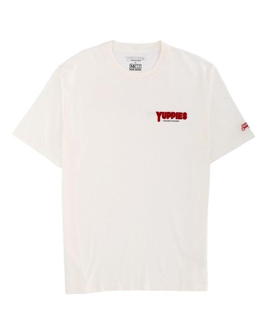 Mc2 Saint Barth White Graphic Crew Neck T-Shirt for men