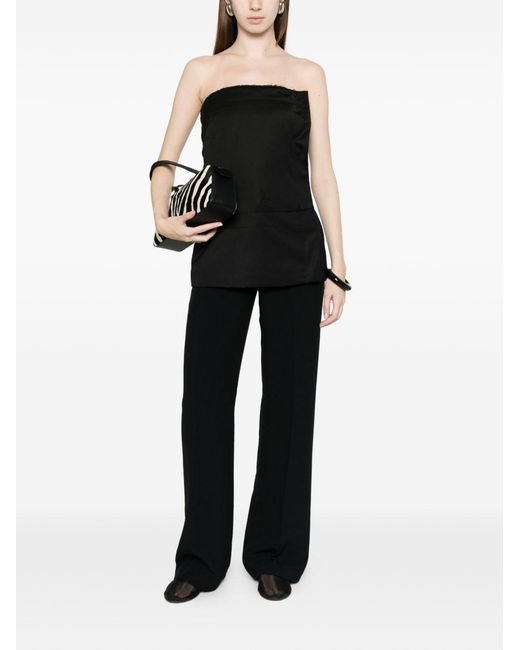 Via Masini 80 Black Trousers Acetate
