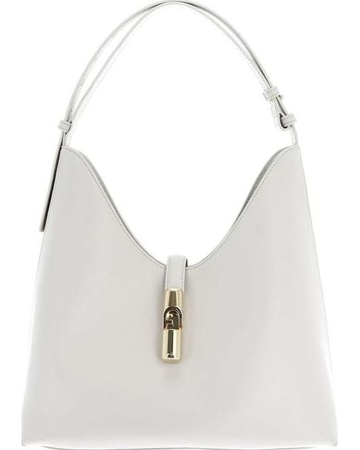 Furla White Goccia M Hobo