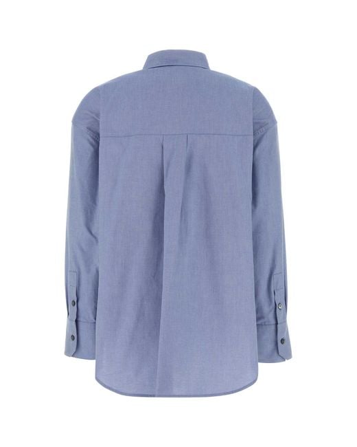 Max Mara Blue Relaxed Solid Shirt