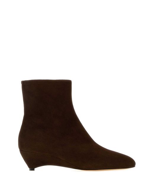 Jil Sander Brown Suede Ankle Boots