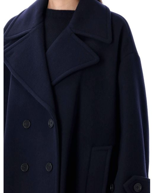 Abrigo Oversized En Mezcla De Lana Chloé de color Blue