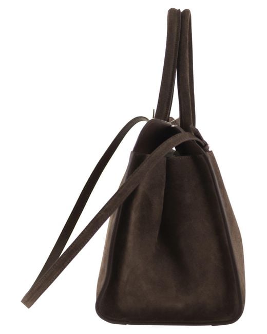 Fabiana Filippi Brown Genuine Suede Leather Tote Bag