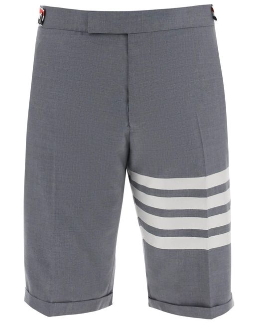 Shorts 4 barres en laine claire Thom Browne pour homme en coloris Gray
