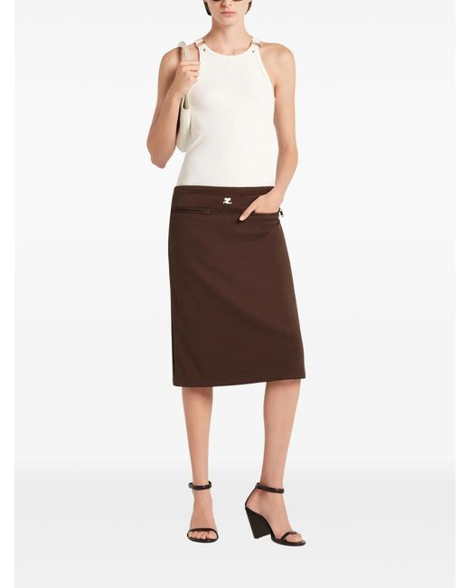 Courreges Black Interlock Tracksuit Skirt