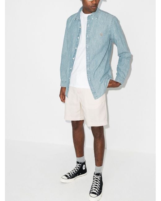 Polo Ralph Lauren Blue Slim-Fit Chambray Shirt for men