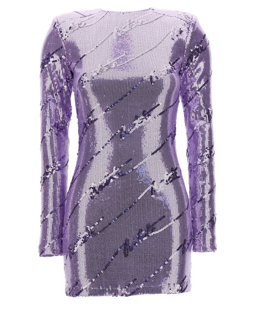 ROTATE BIRGER CHRISTENSEN Roteer Birger Christensen Pailletten Mini -jurk in het Purple