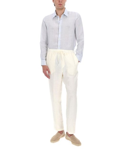 120% Lino Blue Linen Shirt for men