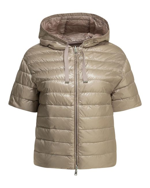 Herno Gray Reversible Short Down Jacket