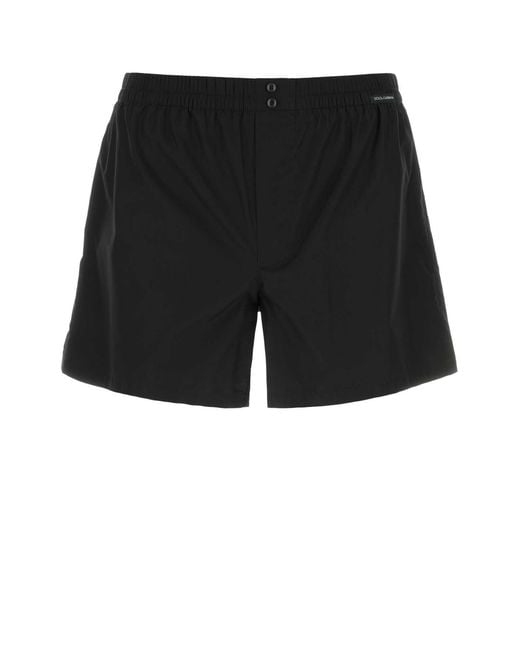 Dolce & Gabbana Black Poplin Boxer
