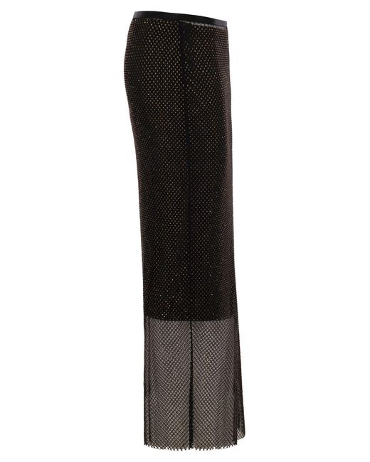 スカート SPORTMAX RETE - Longuette with rhinestones SPORTMAX Rete crystal-embellished mesh midi skirt | NET-A-PORTER