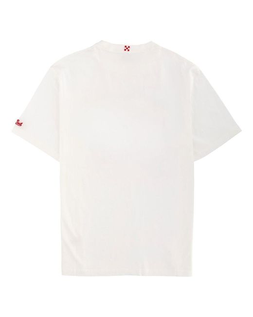 Mc2 Saint Barth White Graphic Crew Neck T-Shirt for men