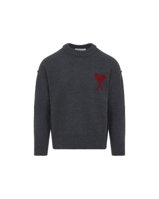 AMI Black Adc Crewneck Sweater for men