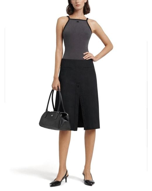 Courreges Black Contrasting Tank Top