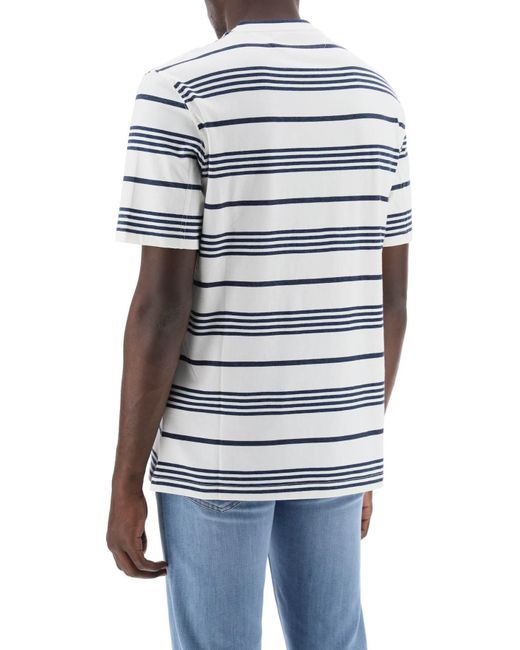Striped Crewneck T-shirt Brunello Cucinelli pour homme en coloris Gray