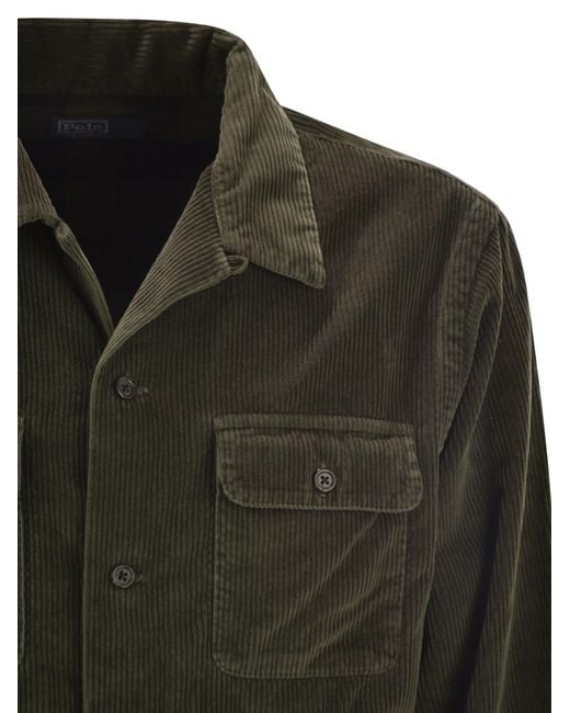 Polo Ralph Lauren Green Corduroy Shirt Jacket for men
