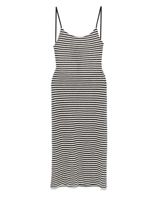 Emporio Armani Multicolor Striped Cotton Midi Dress