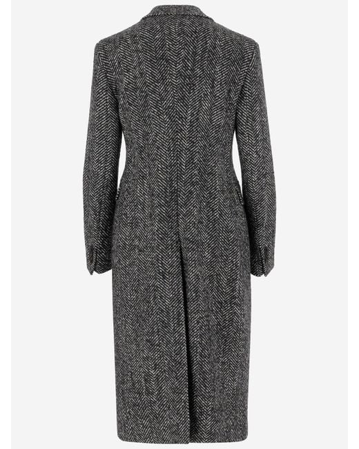 Tagliatore Gray Double Breasted Coat