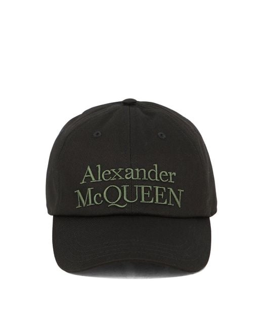 Baseball Cap con logotipo Alexander McQueen de hombre de color Black