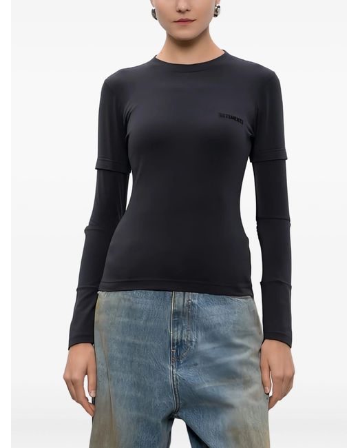 Vetements Black Logo Reworked Fitted Longsleeve