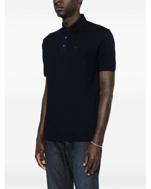 Emporio Armani Black Logo Cotton Polo Shirt for men