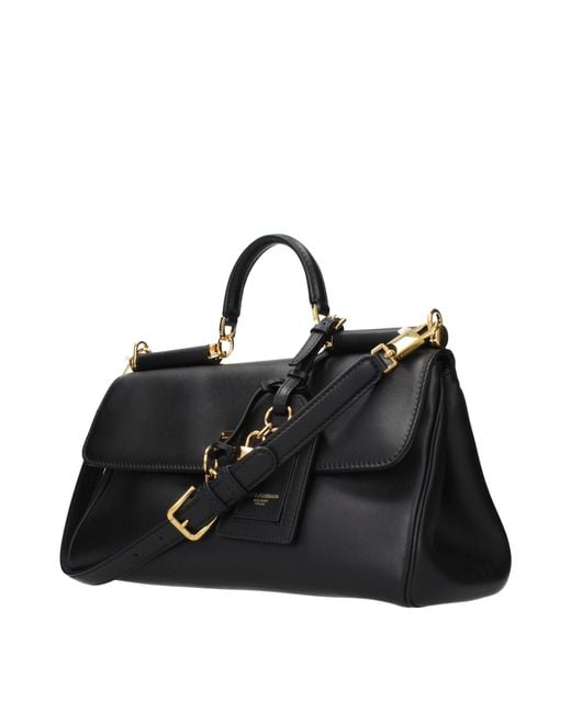 Dolce & Gabbana Black Dolce&Gabbana My Sicily Leather Handbags
