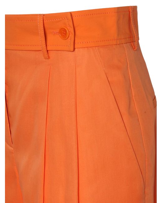 Alberta Ferretti Orange Wide-Leg Trousers With High Waist And Pleated Front