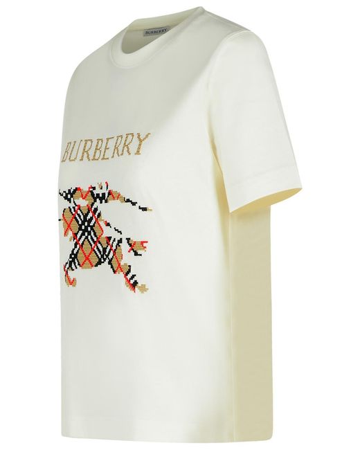 Burberry White 'Frankie' Ivory Cotton T-Shirt