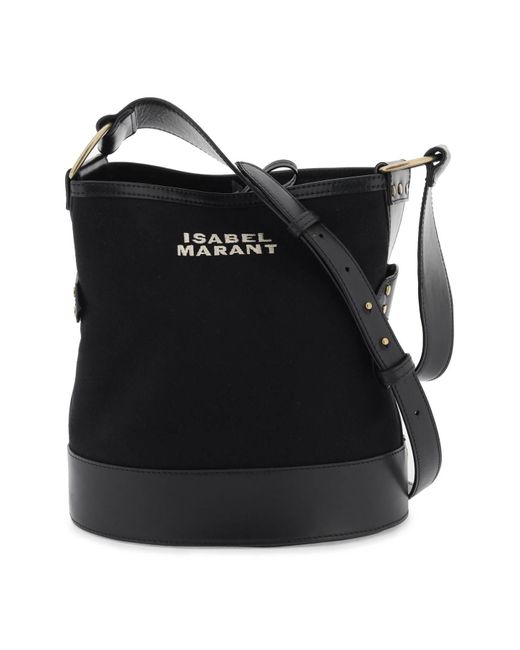 Isabel Marant Black Cotton Canvas Shoulder Bag