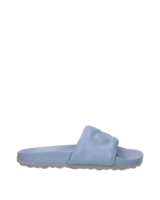 Off-White c/o Virgil Abloh Gebroken Witte Slippers En Hoeven Man Hemels Leer in het Blue voor heren