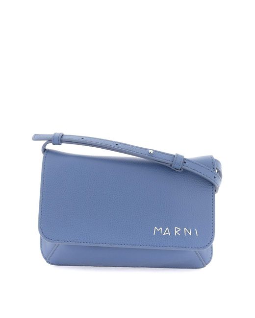 Marni Blue Flap -Kofferraum -Umhängetasche mit