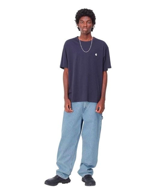 Carhartt Blue Single Knee Stone Bleached Jeans for men