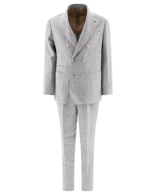Brunello Cucinelli Gray Linen Suit
