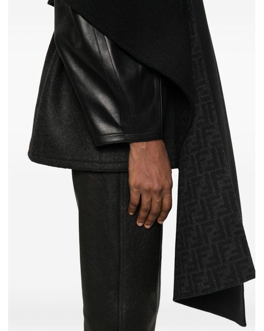 Fendi Black 'Double Wool' Cape