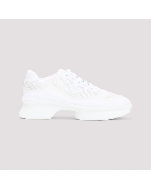 Prada White Mesh Sneakers Textile